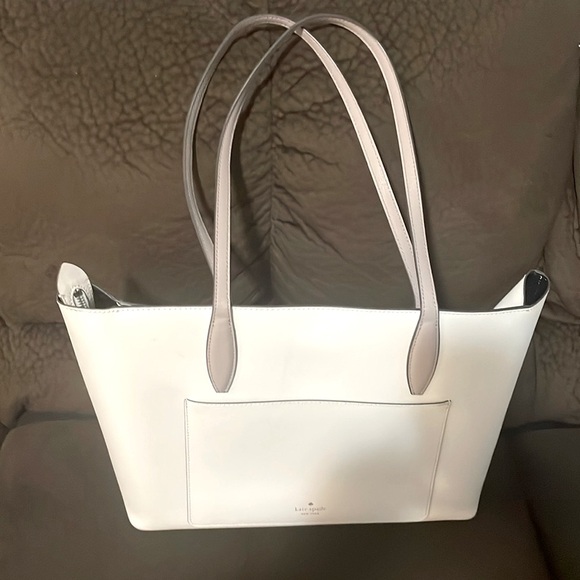 Kate Spade White Leather Handbag Purse Tote Bag - Picture 1 of 8